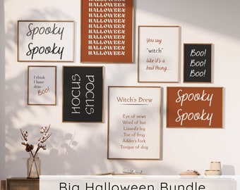 Big Halloween Digital Print Bundle | Halloween Printable Wall Art | Halloween Décor | Digital Download | evoketypestudio