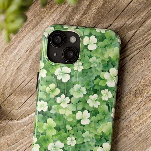 Shamrock Iphone Case, Irish Phone Case, Green Phone Case, St. Patrick's Day Phone Case, Shamrock Accessories, Green Floral Phone Case