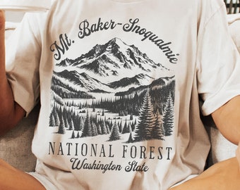 Mt. Baker Snoqualmie National Forest Shirt, PNW Shirt, Washington State, Hiking Shirt, Pacific Northwest Shirt, North Cascades, Granola Girl