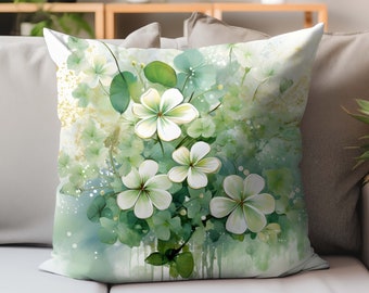 Housse de coussin trèfle, décoration de la Saint-Patrick, décoration trèfle, décoration irlandaise, housse de coussin irlandaise, housse de coussin de la Saint-Patrick