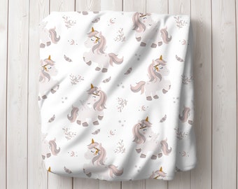 Pink Unicorn Blanket, Baby Girl Blanket, Little Girl Gift, Unicorn Lover Gift, Unicorn Nursery Decor, Baby Shower Gift, Girls Room Decor
