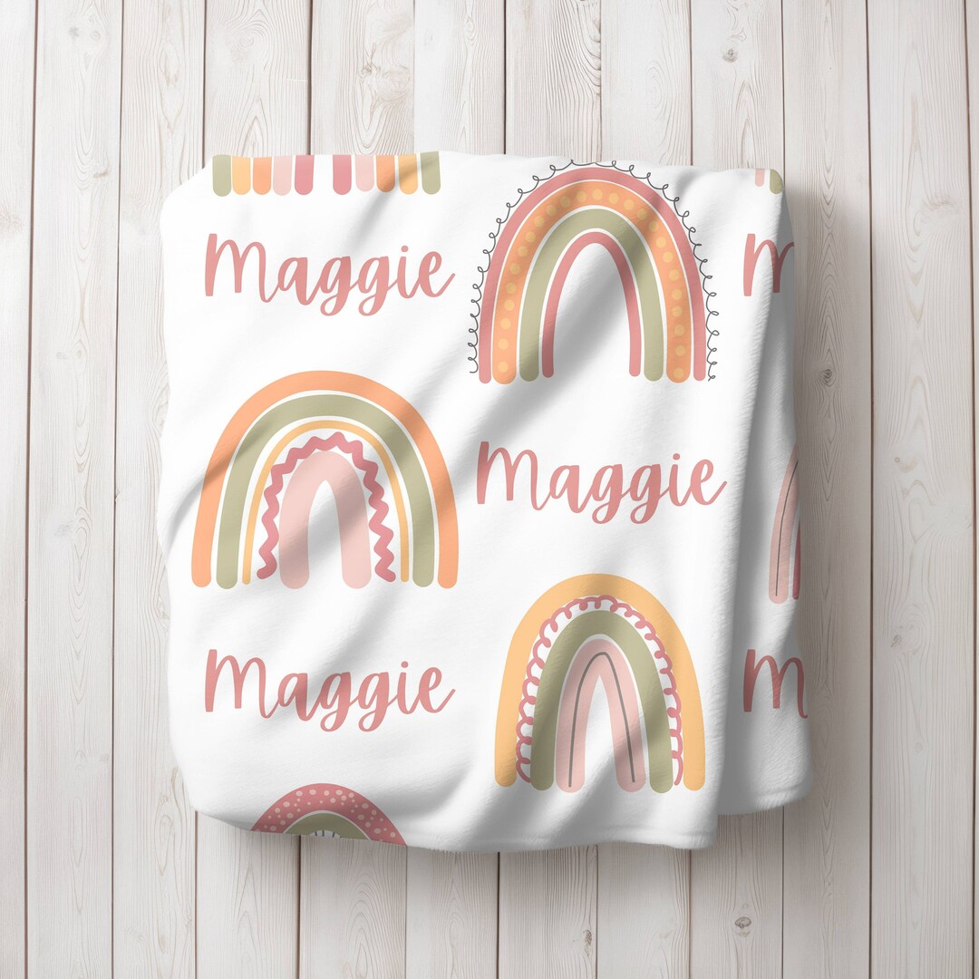 Boho Nursery Decor, Boho Baby Blanket, Custom Baby Blanket With Name