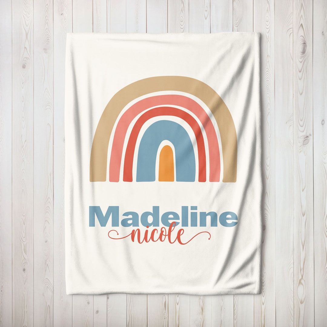 Boho Nursery Decor, Boho Baby Blanket, Custom Baby Blanket With Name