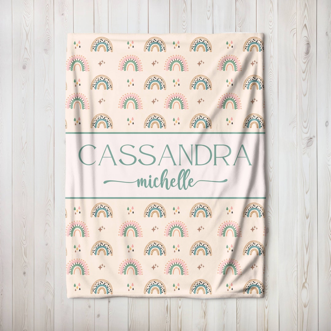 Boho Nursery Decor, Boho Baby Blanket, Custom Baby Blanket With Name