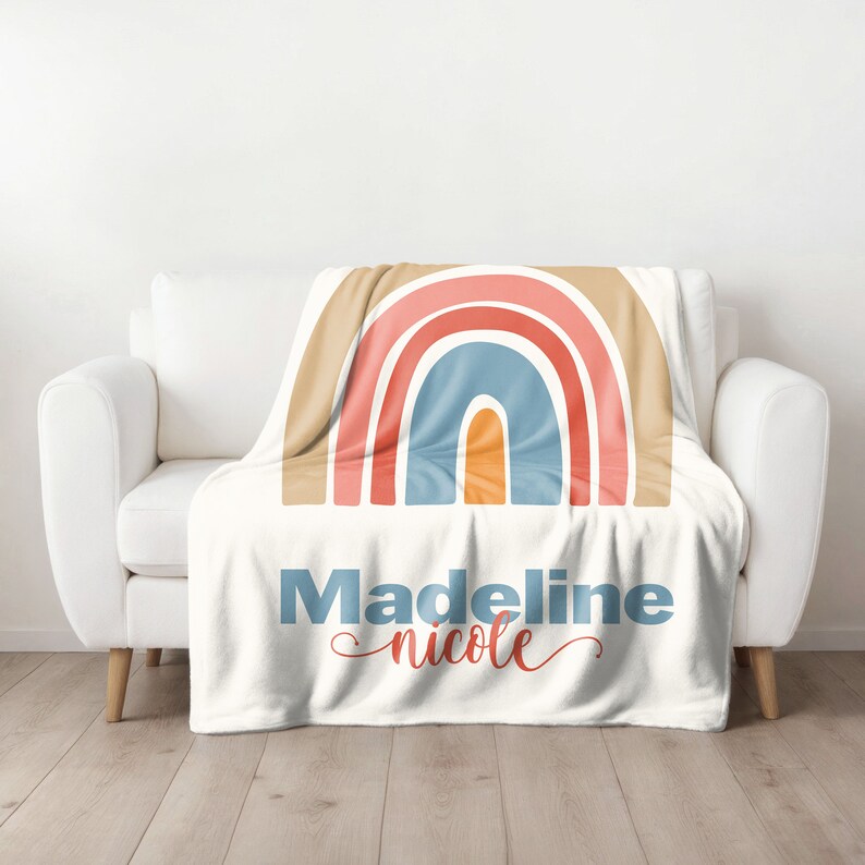 Boho Nursery Decor, Boho Baby Blanket, Custom Baby Blanket With Name