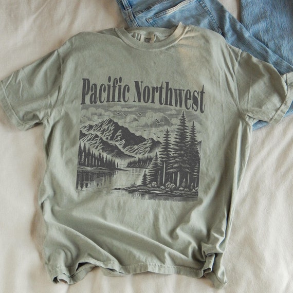 Vintage Pacific Northwest Shirt, PNW Tshirt, Washington State, Oregon, Idaho, British Columbia Canada, PNW Art, PNW Gift, North Cascades