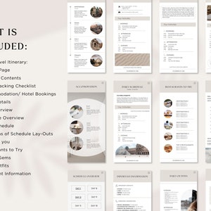 Travel Itinerary Template| Editable Mobile Travel Planner | Minimal ...