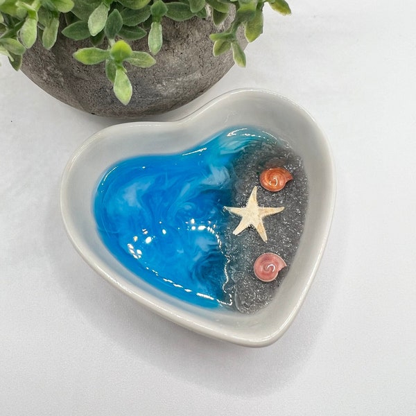 Ocean Ring Dish, Beach Heart Shaped, Personalization Available, Makes the Perfect Housewarming, Birthday, Engagement or Wedding Gift