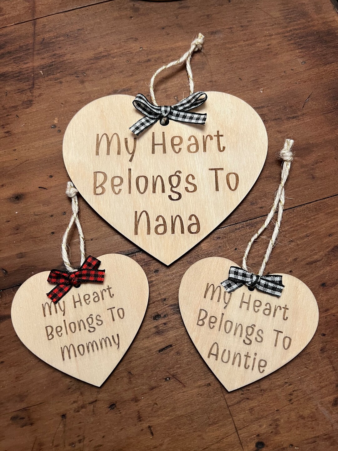 Personalized Wood Heart Ornament or Gift Tagperfect for Etsy