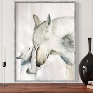 Polar Wölfe, Tiere Malerei, weißer Wolf Malerei, Aquarell, Tier Kunstdruck, Tier Kunst, Malerei Geschenk, Mutter und Baby, Baby Wolf