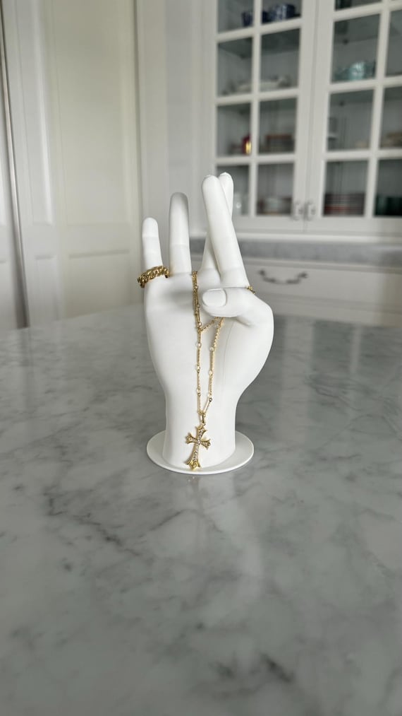 Hand Sculpture Ring Holder – Modern Jewelry Organizer Stand for Rings & Accessories - Unique Gift - Home Decor