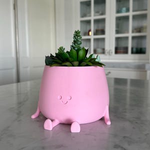 Happy Planter Pot - Cute Smiling Face Design, Modern Decor for Indoor Plants, Unique Gift Idea, Succulent & Cactus Planter