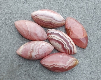 AAA+ Quality Natural Rhodochrosite Marquise Shape Cabochon Flat Back Calibrated Wholesale Gemstones, Custom Sizes Available