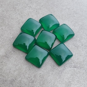 Natural Green Onyx Square Cabochon: AAA+ Quality Calibrated Gemstones