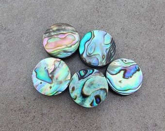 Natural Abalone Shell Round Shape Cabochon Flat Back Calibrated AAA+ Quality Wholesale Gemstones, All Sizes Available