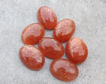 Top Quality Natural Sunstone Oval Shape Cabochon Flat Back Calibrated Wholesale Gemstones, Custom Sizes Available