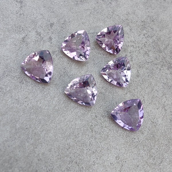 AAA+ Quality Natural Amethyst Trillion Shape Faceted Cut Calibrated Wholesale Gemstones, Custom Sizes Available