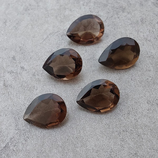 AAA+ Quality Natural Smoky Quartz Pear Shape Faceted Cut Calibrated Teardrop Shape Wholesale Gemstones, All Sizes Available