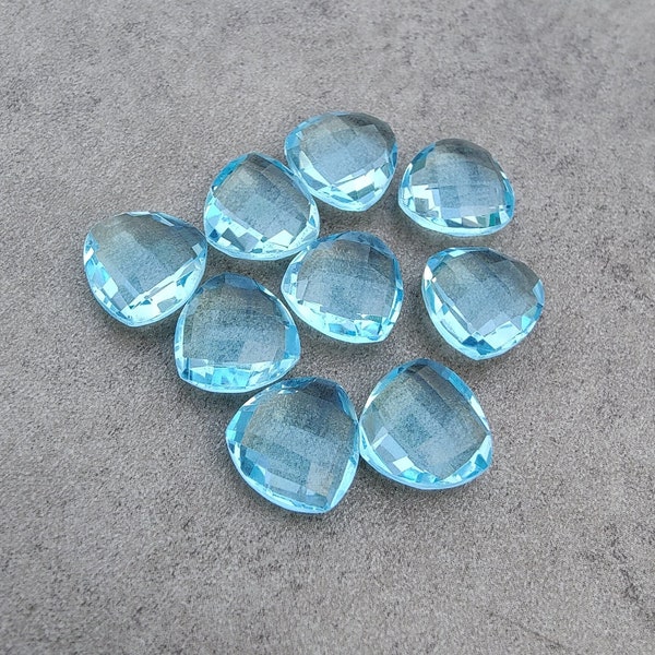 AAA+ Quality Natural Blue Quartz Trillion Shape Briolette Cut Calibrated Wholesale Gemstones, All Sizes Available