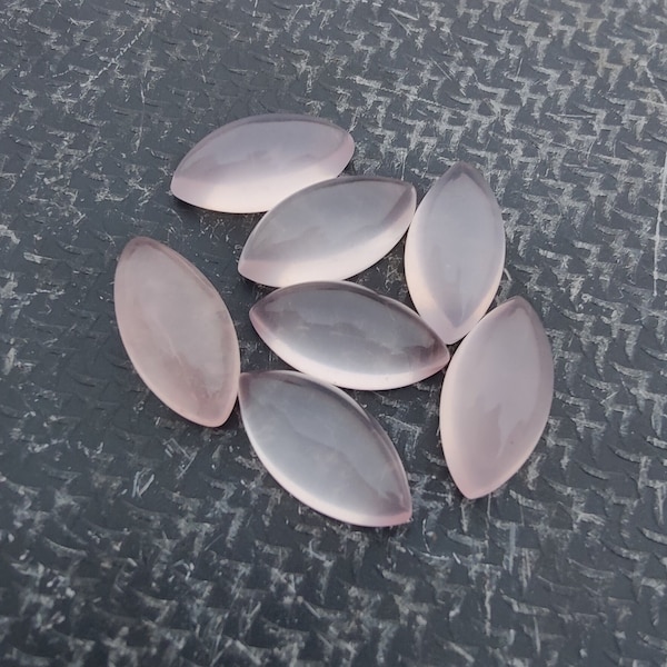 AAA+ Quality Natural Rose Quartz Marquise Shape Cabochon Flat Back Calibrated Wholesale Gemstones, All Sizes Available