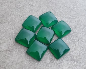 Natural Green Onyx Square Cabochon: AAA+ Quality Calibrated Gemstones