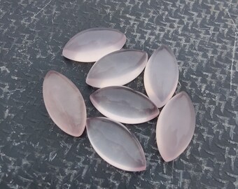 Quartz rose naturel de qualité AAA + forme marquise cabochon à dos plat, pierres précieuses calibrées en gros, toutes les tailles disponibles