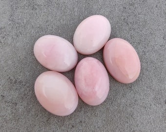 AAA+ Quality Natural Pink Opal Oval Shape Cabochon Flat Back Calibrated Wholesale Gemstones, Custom Sizes Available