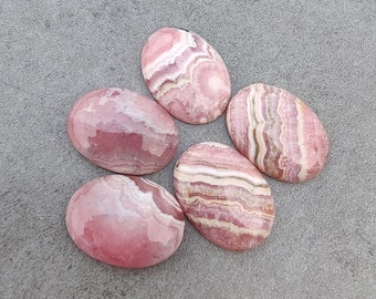 Natural Rhodochrosite Oval Shape Cabochon Flat Back Calibrated Wholesale AAA+ Quality Gemstones, Custom Sizes Available