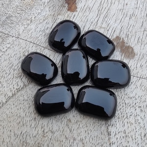 Natural Black Onyx Cabochon: AAA+ Rectangle Cushion Gemstone