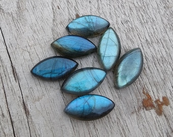 Natural Labradorite Marquise Shape Cabochon Flat Back Calibrated AAA+ Quality Wholesale Gemstones, All Sizes Available