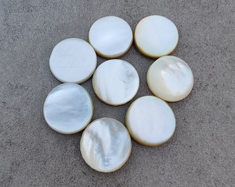 Natural Mother of Pearl Round Shape Cabochon Flat Back Calibrated AAA+ Quality Wholesale Gemstones, All Sizes Available