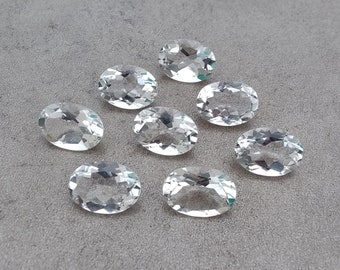 Quartz cristal naturel de qualité AAA + forme ovale, taille à facettes, pierres précieuses calibrées en gros, toutes les tailles disponibles