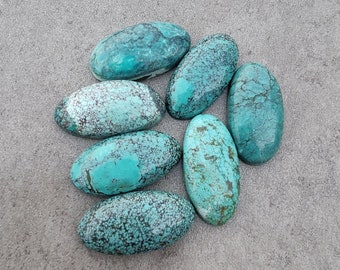 AAA+ Quality Natural Tibetan Turquoise Big Oval Shape Cabochon Flat Back Beda Shape Calibrated Wholesale Gemstones, All Sizes Available