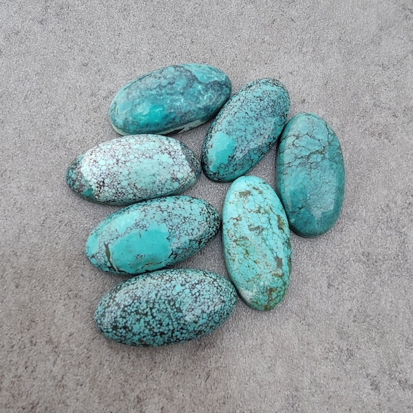 AAA+ Quality Natural Tibetan Turquoise Big Oval Shape Cabochon Flat Back Beda Shape Calibrated Wholesale Gemstones, All Sizes Available