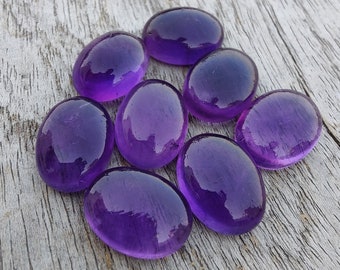 Top Quality Natural Amethyst Oval Shape Cabochon Flat Back Calibrated Wholesale Gemstones, All Sizes Available