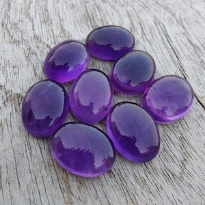 Naturlig ametist cabochon: Oval platt ädelsten, AAA-kvalitet
