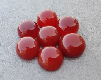 AAA + Roter Onyx Cabochon: Runder, flacher Edelstein