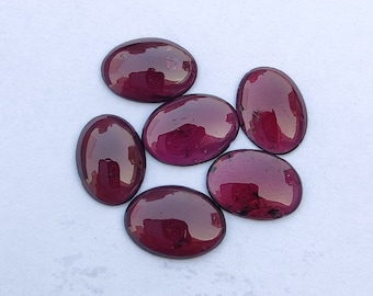 AAA+ Quality Natural Garnet Oval Shape Cabochon Flat Back Calibrated Wholesale Gemstones, All Sizes Available