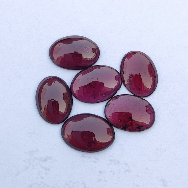 AAA+ Natural Garnet Cabochon: Oval Flat Back Calibrated Gemstones