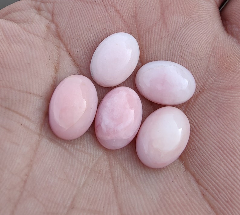 Cabochon de forme ovale, dos plat, opale rose naturelle de qualité AAA , pierres précieuses calibrées en gros, tailles personnalisées disponibles image 3