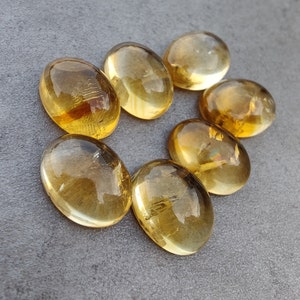 Cabochon en citrine naturelle à dos plat, forme ovale, calibrées AAA , pierres précieuses de qualité en gros, tailles personnalisées disponibles image 7