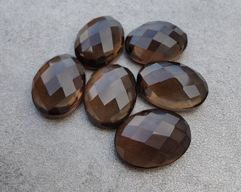 Natural Smoky Quartz : Oval Rose Cut, AAA+ Quality Calibrated Gemstones