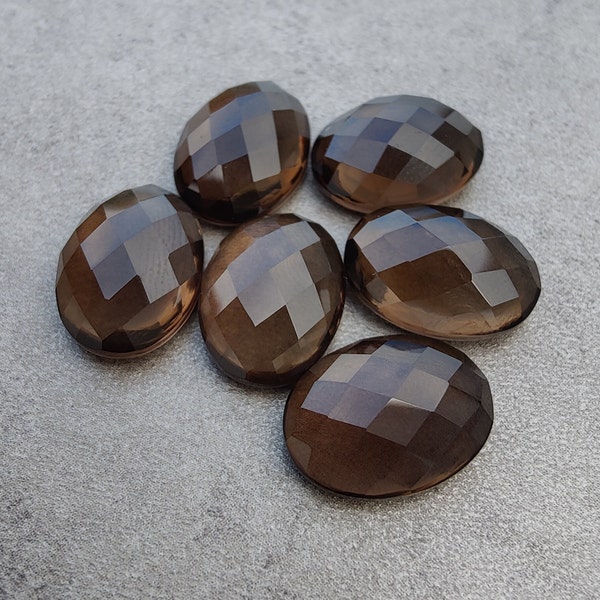 Natural Smoky Quartz Oval Shape Rose Cut Flat Back Calibrated AAA+ Quality Wholesale Gemstones, All Sizes Available