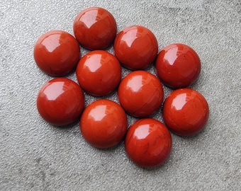 AAA+ Red Jasper Cabochon: Round Flat Back Calibrated Gemstones