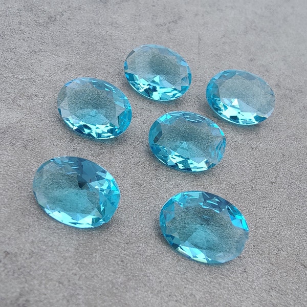 Piedras preciosas al por mayor calibradas de corte facetado de forma ovalada de cuarzo azul natural de calidad AAA+, todos los tamaños disponibles