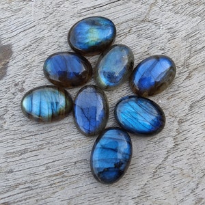 AAA Quality Natural Labradorite Oval Shape Cabochon Flat Back Calibrated Wholesale Gemstones, All Sizes Available zdjęcie 4