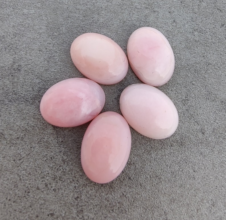 Cabochon de forme ovale, dos plat, opale rose naturelle de qualité AAA , pierres précieuses calibrées en gros, tailles personnalisées disponibles image 9