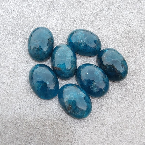 Natural Neon Apatite Oval Shape Cabochon Flat Back Calibrated AAA+ Quality Wholesale Gemstones, Custom Sizes Available