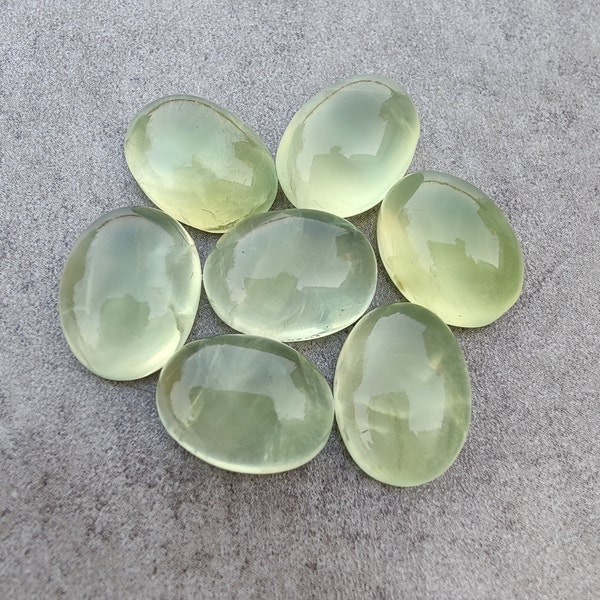 Natural Prehnite Oval Shape Cabochon Flat Back Calibrated AAA+ Quality Wholesale Gemstones, All Sizes Available