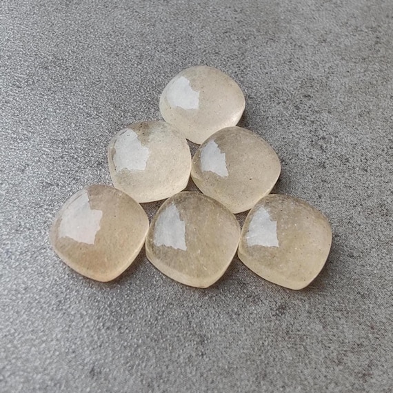 AAA+ Orange Calcite Gemstone: Square Cushion, Calibrated Gemstones